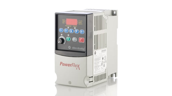 Rockwell, allen, bradley, allen-bradly, ethernet, ethernet-ip, ethernet/ip, CIP, industrial, OLC, communication, controller,22A-D2P3N104,Allen Bradley PowerFlex 4 Inverter Drive, 3-Phase In, 240Hz Out, 0.75 kW, 400 V ac, 2.3 A