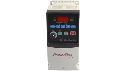 Rockwell, allen, bradley, allen-bradly, ethernet, ethernet-ip, ethernet/ip, CIP, industrial, OLC, communication, controller,22A-D4P0N104,Allen Bradley PowerFlex 4 Inverter Drive, 3-Phase In, 240Hz Out, 1.5 kW, 400 V ac, 4 A