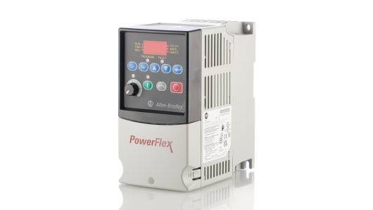 Rockwell, allen, bradley, allen-bradly, ethernet, ethernet-ip, ethernet/ip, CIP, industrial, OLC, communication, controller,22B-D2P3N104,Allen Bradley PowerFlex 40 Inverter Drive, 3-Phase In, 400Hz Out, 0.75 kW, 400 V ac, 2.3 A