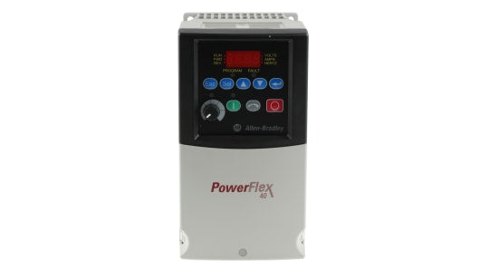 Rockwell, allen, bradley, allen-bradly, ethernet, ethernet-ip, ethernet/ip, CIP, industrial, OLC, communication, controller,22B-D6P0N104,Allen Bradley PowerFlex 40 Inverter Drive, 3-Phase In, 400Hz Out, 2.2 kW, 400 V ac, 6 A