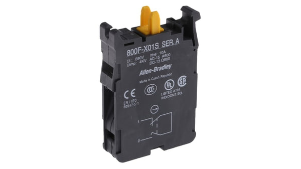 Rockwell, allen, bradley, allen-bradly, ethernet, ethernet-ip, ethernet/ip, CIP, industrial, OLC, communication, controller,800F-X01S,Allen-Bradley 800F-X01S 22mm Contact Block 800F PB