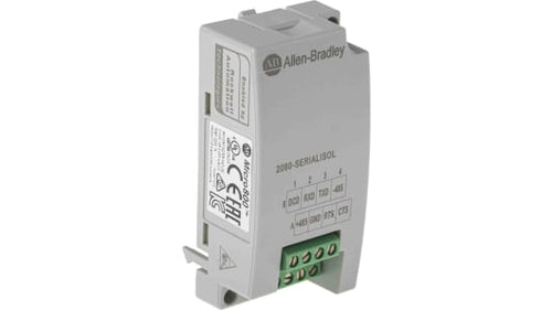Rockwell, allen, bradley, allen-bradly, ethernet, ethernet-ip, ethernet/ip, CIP, industrial, OLC, communication, controller,2080-SERIALISOL,Allen Bradley Isolated Serial Port for use with Micro800, 61 x 31.5 x 20, Micro 800