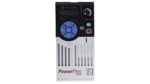 Rockwell, allen, bradley, allen-bradly, ethernet, ethernet-ip, ethernet/ip, CIP, industrial, OLC, communication, controller,25B-D2P3N114,Allen Bradley PowerFlex 525 Inverter Drive, 3-Phase In, 500Hz Out, 0.75 kW, 480 V ac, 2.3 A