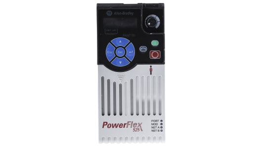 Rockwell, allen, bradley, allen-bradly, ethernet, ethernet-ip, ethernet/ip, CIP, industrial, OLC, communication, controller,25B-D2P3N114,Allen Bradley PowerFlex 525 Inverter Drive, 3-Phase In, 500Hz Out, 0.75 kW, 480 V ac, 2.3 A