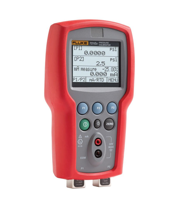 Fluke 721EX-1615 Intrinsically Safe Dual Sensor Precision Pressure Calibrator, -14 to 16 psi/0 to 1500 psi, .025% Accuracy