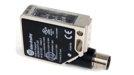 Rockwell, allen, bradley, allen-bradly, ethernet, ethernet-ip, ethernet/ip, CIP, industrial, OLC, communication, controller,45CRM-4LHT2-D4,Allen Bradley Colour Sensors 11 mm, RGB LED IO-Link, NPN/PNP x 2, 60 mA, 10 ? 30 V dc, IP67
