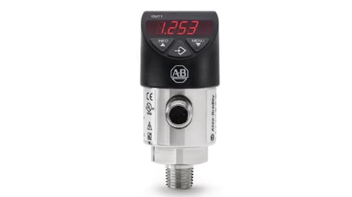 Allen Bradley 836P Series Pressure Sensor, 0bar Min, 100bar Max, 4 ? 20 mA, Analogue, PNP-NO/NC Output, Relative