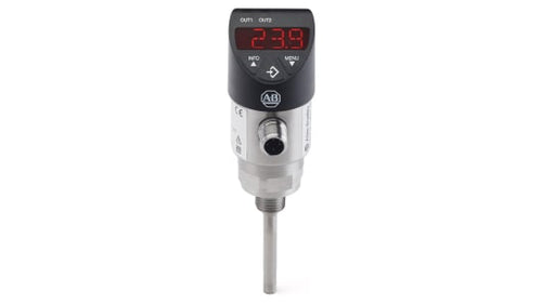Rockwell, allen, bradley, allen-bradly, ethernet, ethernet-ip, ethernet/ip, CIP, industrial, OLC, communication, controller,837T-D3N14B10PP-D4,Allen Bradley PT1000 RTD Sensor, 6mm Dia, 100mm Long, NPT 1/4, Class A +80°C Max