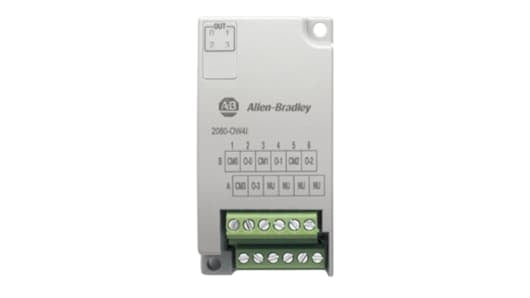 Rockwell, allen, bradley, allen-bradly, ethernet, ethernet-ip, ethernet/ip, CIP, industrial, OLC, communication, controller,2080-OW4I,Allen-Bradley 2080-OW4I Micro800 4 Point Relay Output